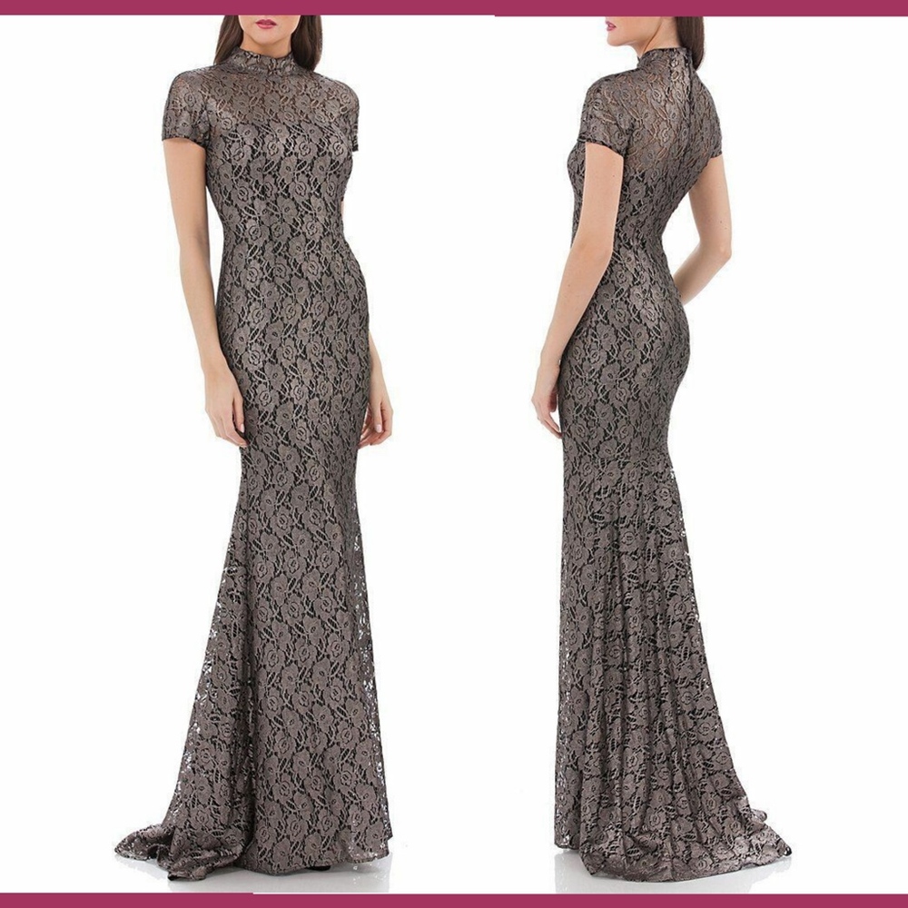 Carmen Marc Valvo Black Lace Wedding Dress